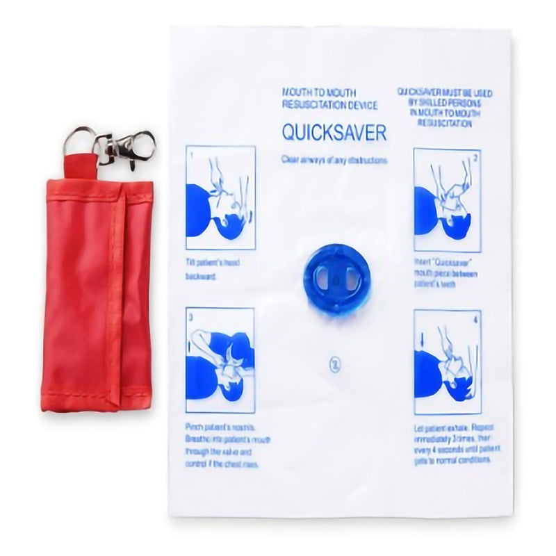 CPR Face Shield MedSource Key Chain Style 2 X 2 X 1 Inch Single Patient Use (Each)