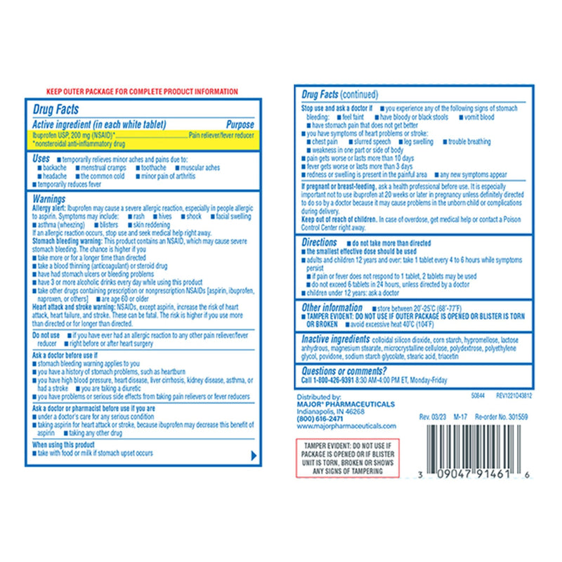 Major Ibuprofen Pain Relief (100/BX) 