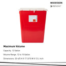McKesson Brand McKesson Prevent Sharps Container, 12 Gallon, 20-4/5 x 17-3/10 x 13 Inch (8/CS) 