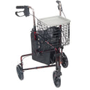 Drive DeVilbiss Healthcare drive Deluxe 3 Wheel Rollator, Red 