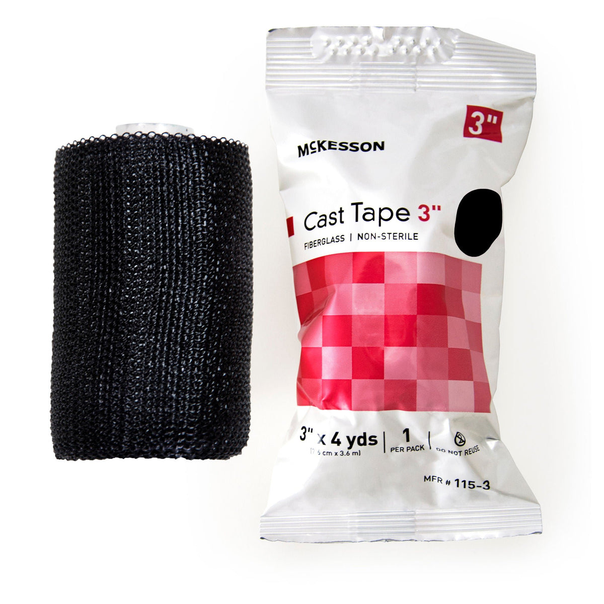 McKesson Black Cast Tape, 3 Inch x 4 Yard (Box of 10 Rolls)