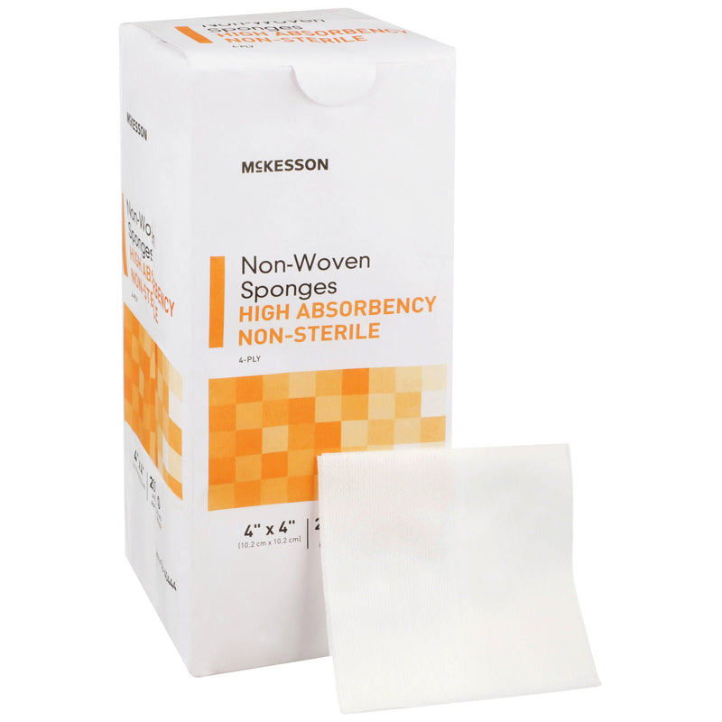 McKesson Nonwoven Sponge, 4 x 4 Inch, Four Ply (Case of 10)