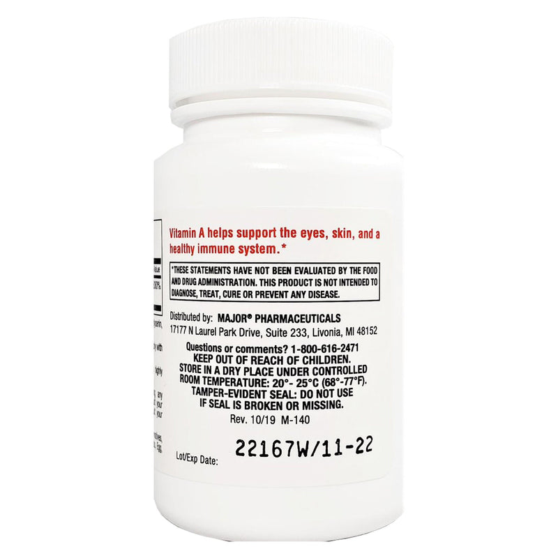 Major Vitamin A Supplement (Bottle of 100)
