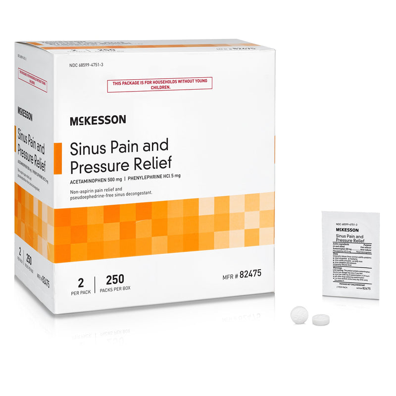 McKesson Acetaminophen / Phenylephrine Cold and Sinus Relief (Case of 3000)