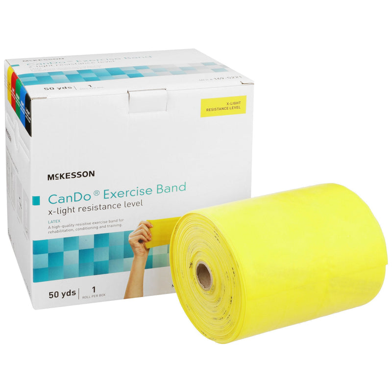 McKesson Brand McKesson Exercise Resistance Band, Yellow, 5" x 50 Yard, Extra-Light Resistance 