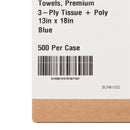 McKesson Premium Nonsterile Blue Procedure Towel, 13 x 18 Inch (Case of 500)