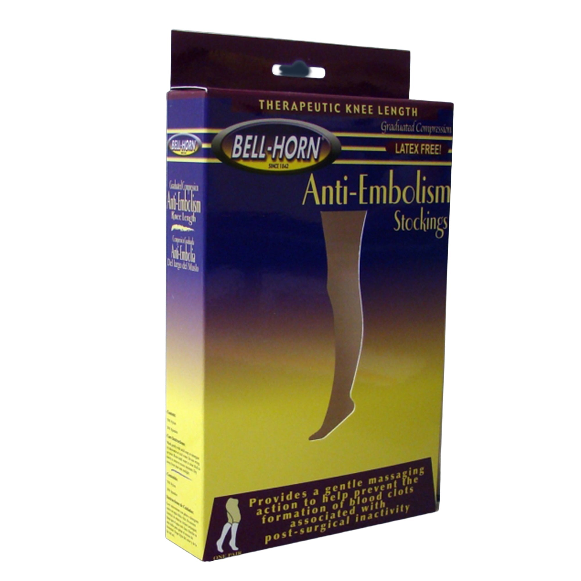 DJO Bell-Horn Knee Length Anti-Embolism Stockings, Large, Beige 