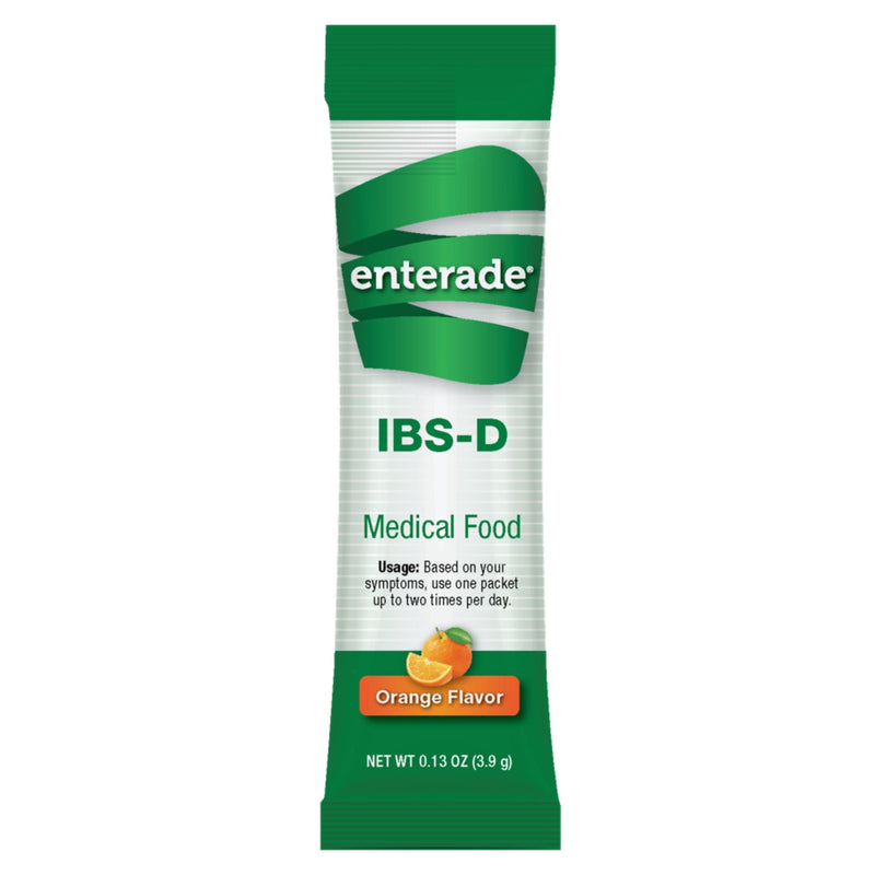 enterade IBS-D Dietary Support Medical Food, Orange, Single Serve Packets (Case of 8 Sleeves)