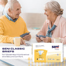 Seni Classic Incontinence Briefs for Men and Women, Moderate Absorbency, Small (100/CS)