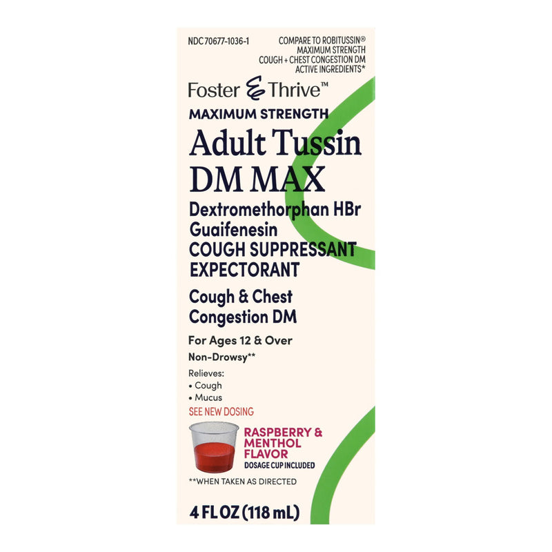 Foster & Thrive Adult Tussin DM Max Liquid, Raspberry & Menthol (Each)