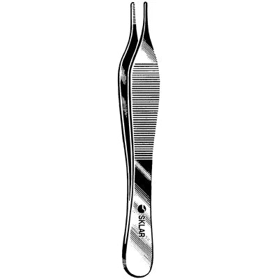 Sklar Adson (Ewald) Dressing Forceps - 4-3/4", Straight, Serrated - 50-3147