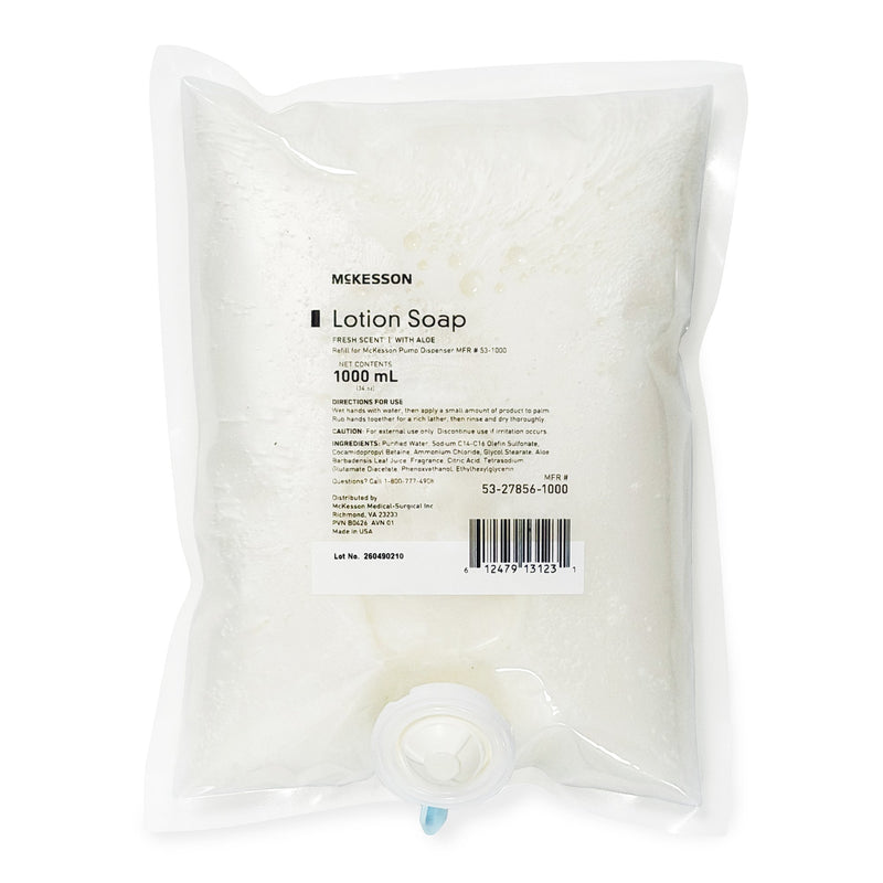 McKesson Lotion Soap, 1,000 mL Refill Bag, Fresh Scent (Case of 10)