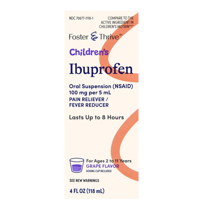 Foster & Thrive Children's Ibuprofen Oral Suspension Grape (Bottle)