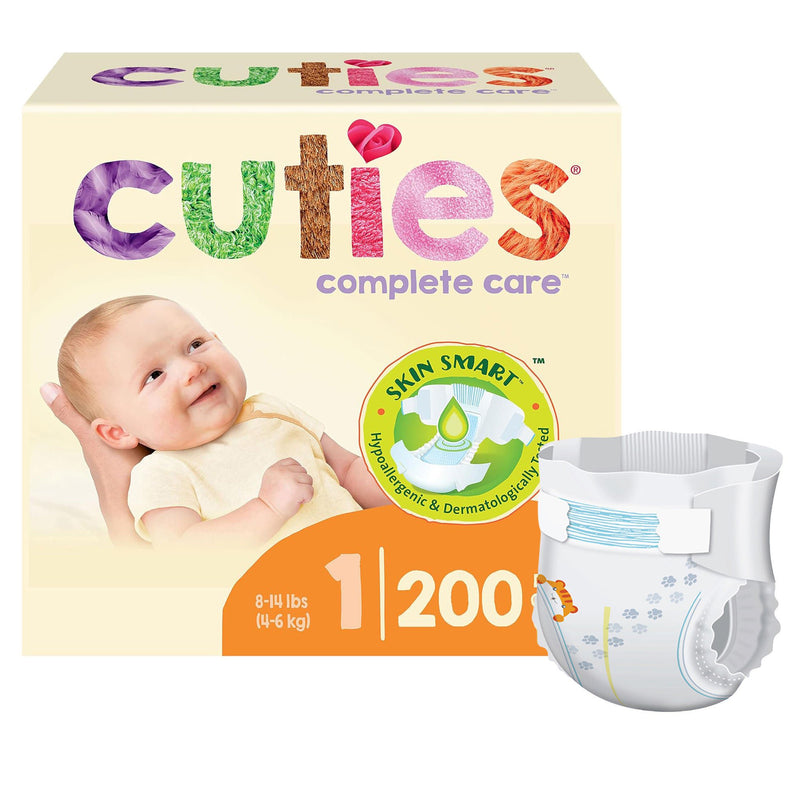 Cuties Complete Care Diapers, Size 1 (Case of 200)