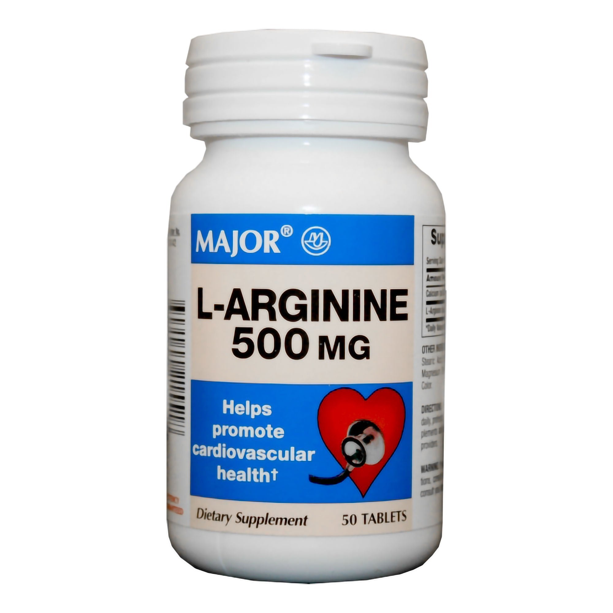 Major L-Arginine Dietary Supplement (Bottle of 50) 