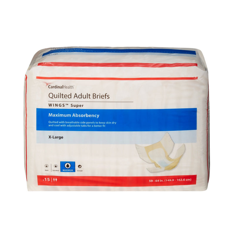 Cardinal Wings Super Quilted Maximum Absorbency Incontinence Brief, Extra Large (60/CS) 