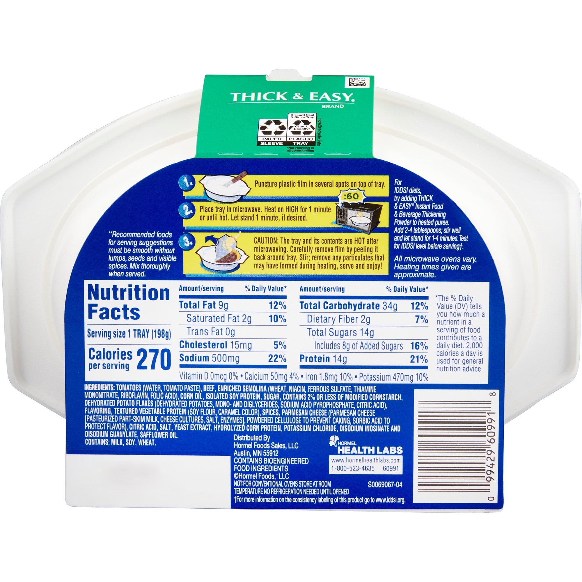 Lyons Magnus LLC Thick & Easy Purées Italian Style Beef Lasagna Purée Thickened Food (7/CS) 