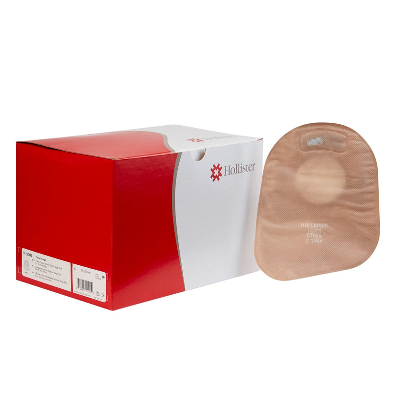 Hollister New Image 18393 Two-Piece Beige Ostomy Pouch, Pre-cut to Fit 57 mm, Red Match (60/BX) 