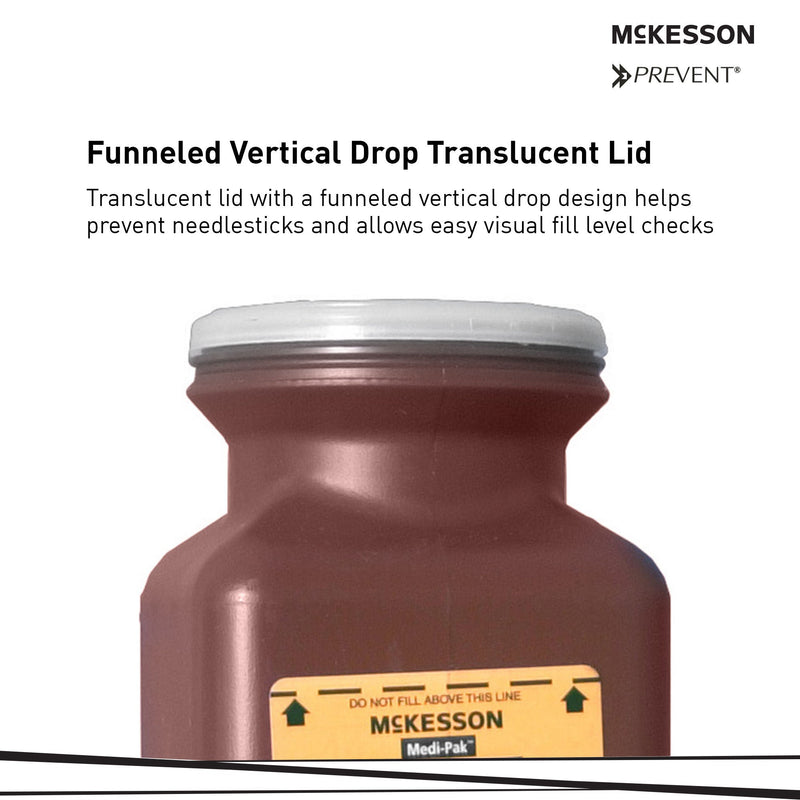 McKesson Prevent Multi-purpose Sharps Container, 1.7 Quart, 10 x 3.5 x 3.5 Inch (Case of 20)