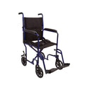 McKesson Lightweight Transport Chair, Black with Blue Finish (Each)