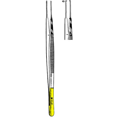 Sklar TC Gerald Tissue Forceps - 6-3/4", Straight, 1x2 Teeth, Cross-Serrated Jaws - 51-4220