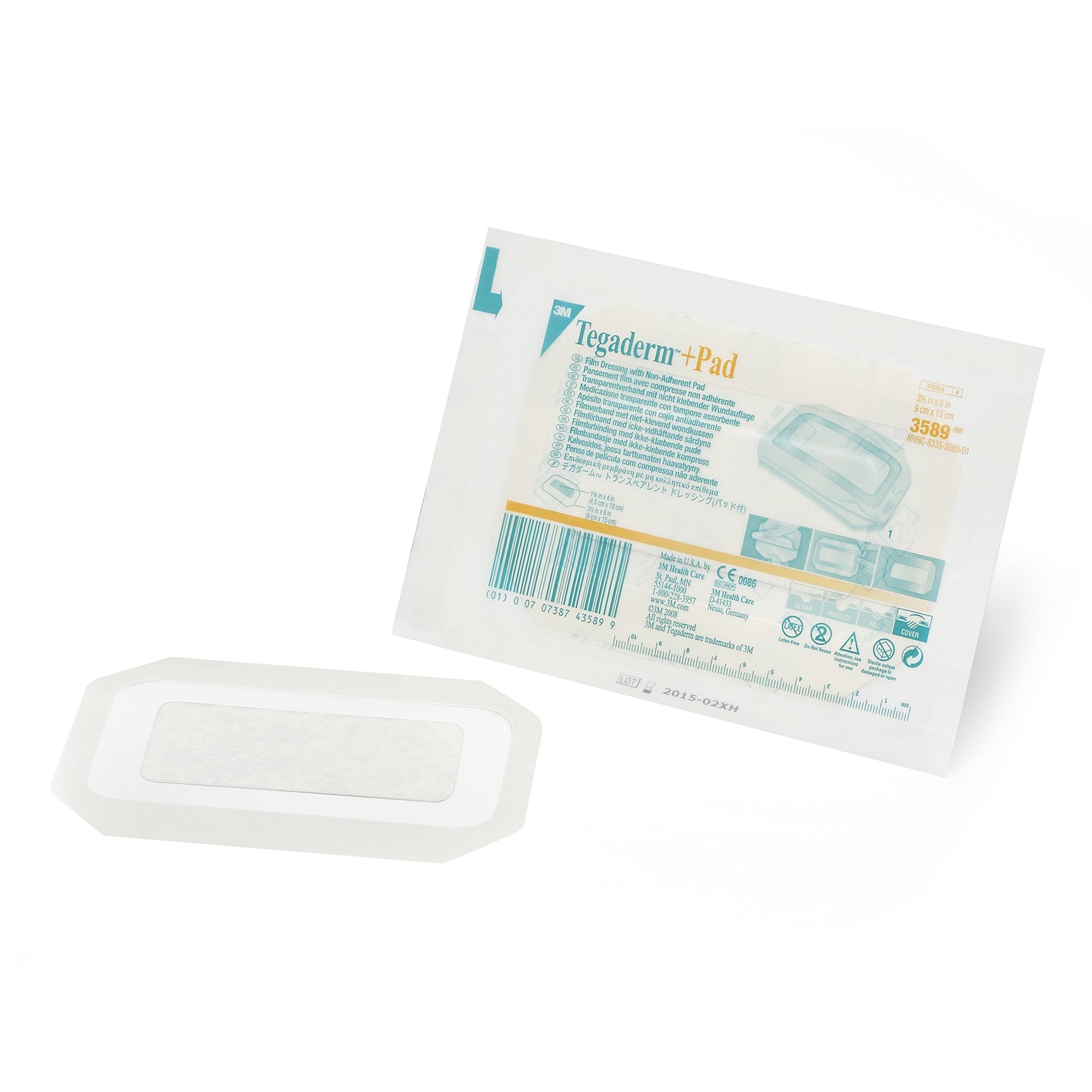 Solventum Corporation 3M Tegaderm Transparent Film Dressing with Pad, 3-1/2 x 6 Inch (100/CS) 