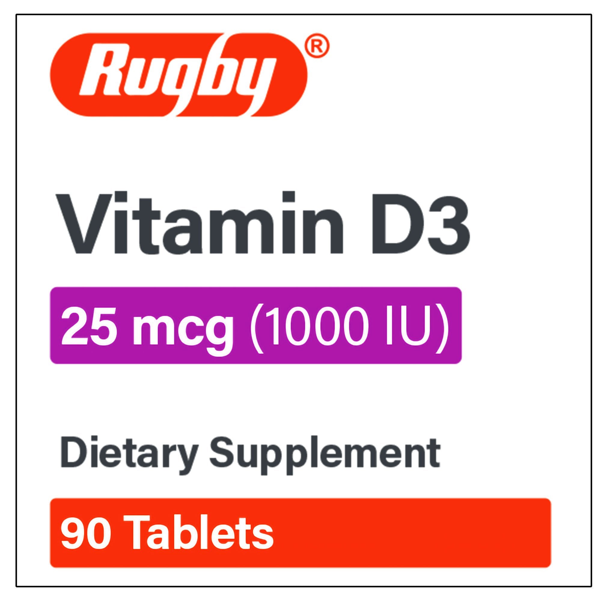 Vitamin Supplement Vitamin D3 25 mcg Strength Tablet 90 per Bottle 