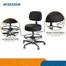 McKesson Exam Stool, Black, with Backrest (Each)