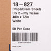 McKesson Nonsterile Physical Exam Drape, 40 x 72 Inch (Case of 50)
