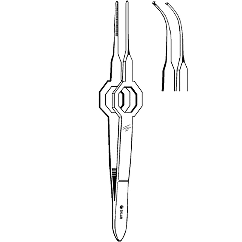 Sklar Foerster Ophthalmic Tissue Forceps - 3-3/4", Curved, 1x2 Teeth - 66-6039