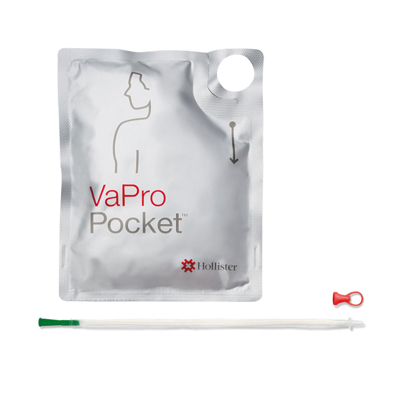 Intermittent Catheter Tray VaPro Plus Pocket Straight Tip 16 Fr. Hydrophilic Coated Phthalates-Free PVC (Box of 30)