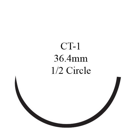 Absorbable Suture with Needle Coated Vicryl Polyglactin 910 CT-1 1/2 Circle Taper Point Needle Size 1 Braided 