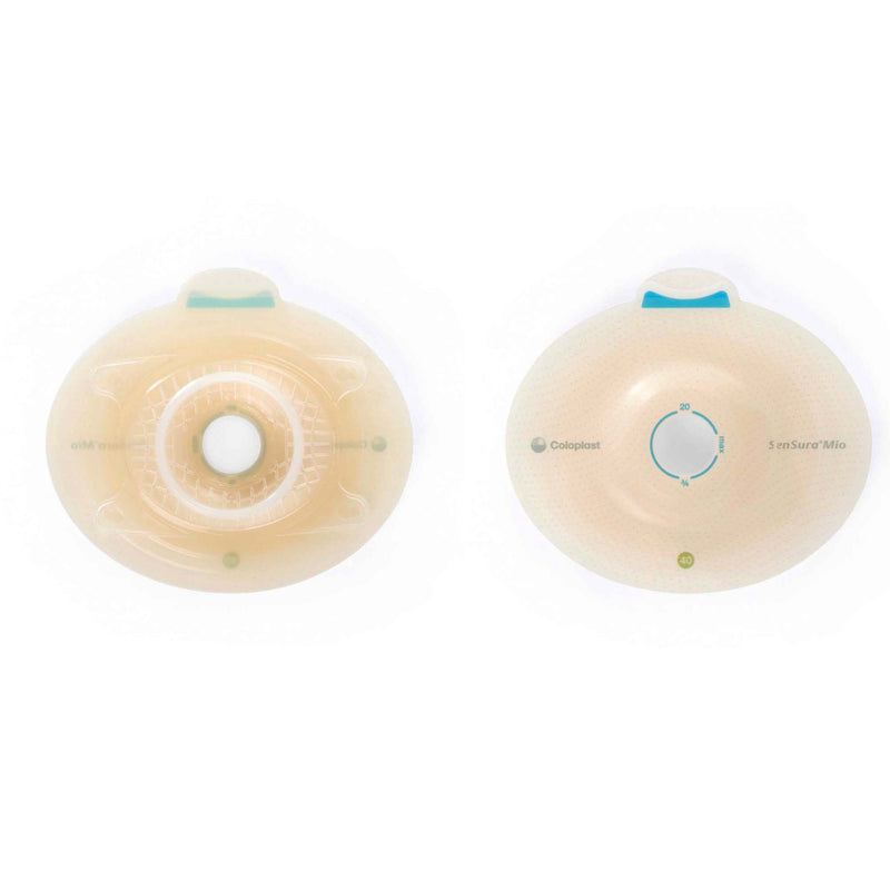 Ostomy Barrier SenSura Mio Click Precut, Extended Wear Elastic Adhesive 60 mm Flange Blue Code System 1-1/4 Inch Opening (Box of 5)