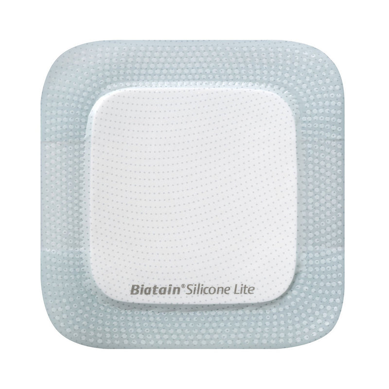 Thin Foam Dressing Biatain Silicone Lite 2 X 2 Inch With Border Film Backing Silicone Adhesive Square Sterile 