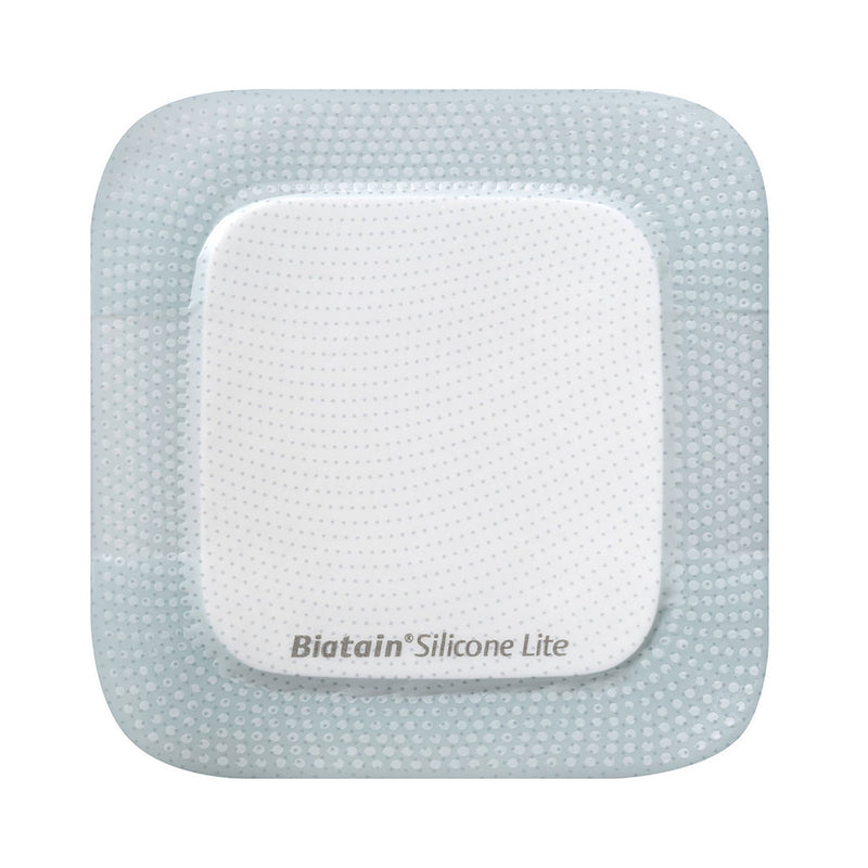 Thin Foam Dressing Biatain Silicone Lite 2 X 2 Inch With Border Film Backing Silicone Adhesive Square Sterile (Box of 5)