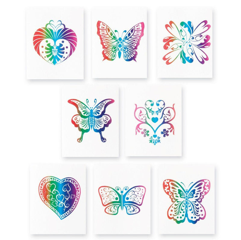 Temporary Tattoo SmileMakers 144 per Box Rainbow Glitter Designs 1-1/4 X 1-1/4 Inch
