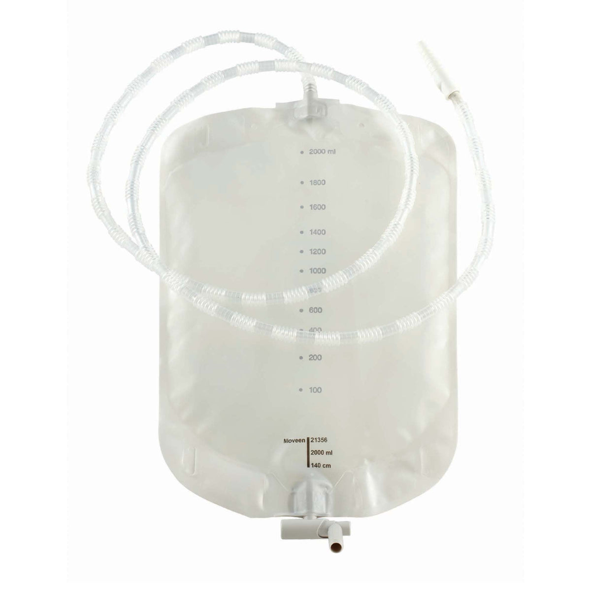 Urinary Drain Bag Moveen Without Valve NonSterile 2,000 mL Vinyl (Box of 30)