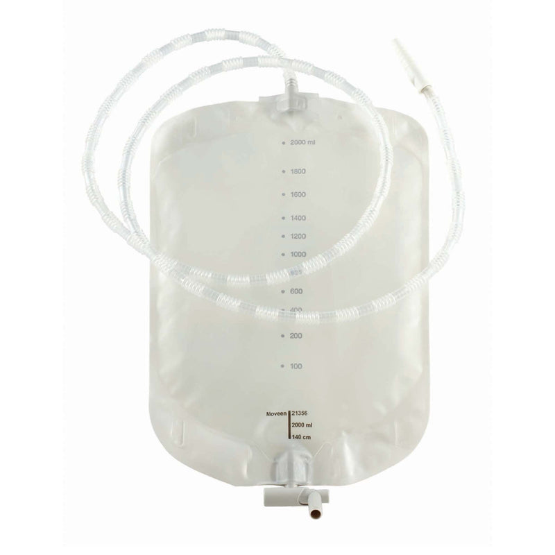 Urinary Drain Bag Moveen Without Valve NonSterile 2,000 mL Vinyl 