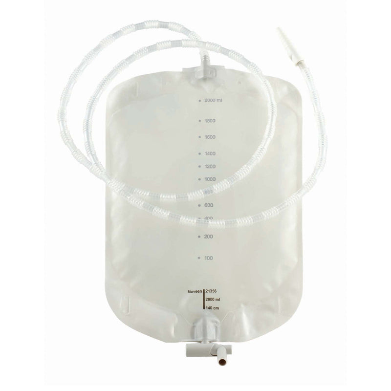 Urinary Drain Bag Moveen Without Valve NonSterile 2,000 mL Vinyl 
