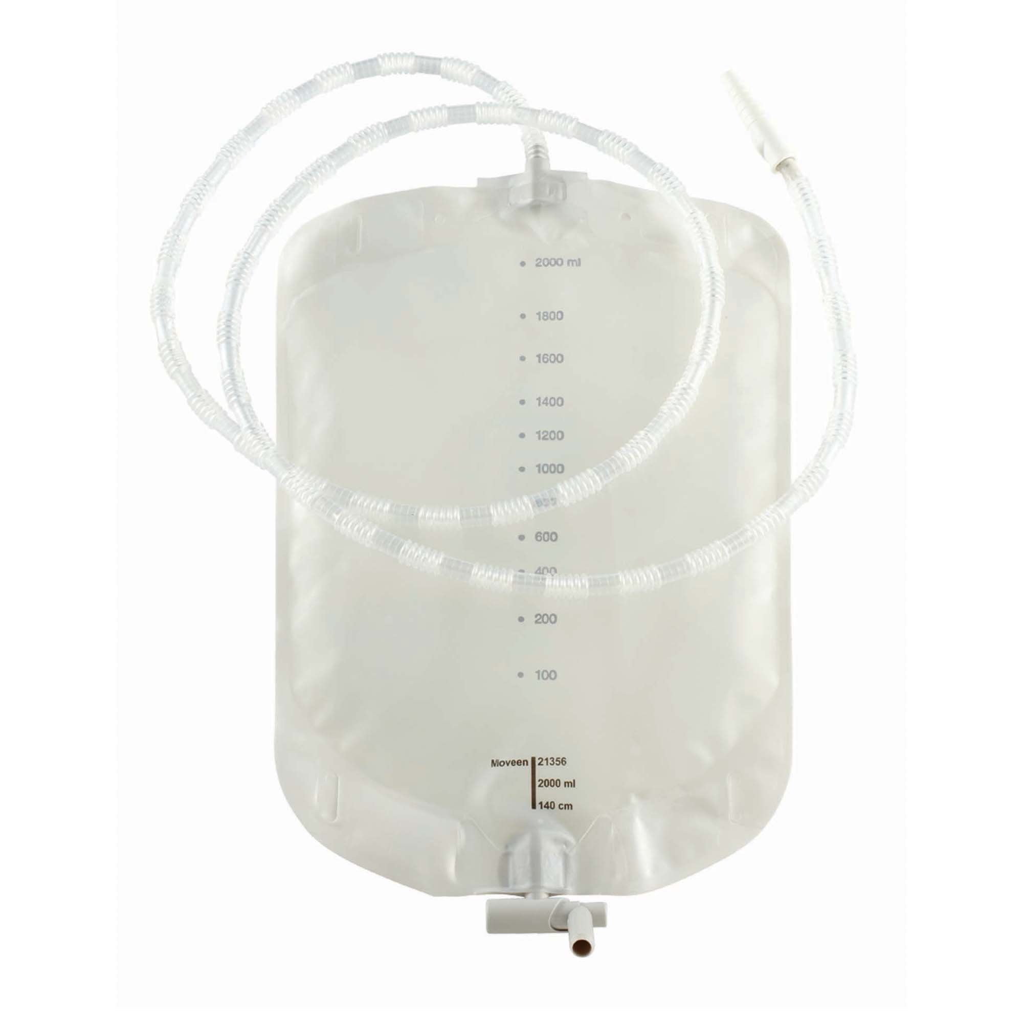 Urinary Drain Bag Moveen Without Valve NonSterile 2,000 mL Vinyl 