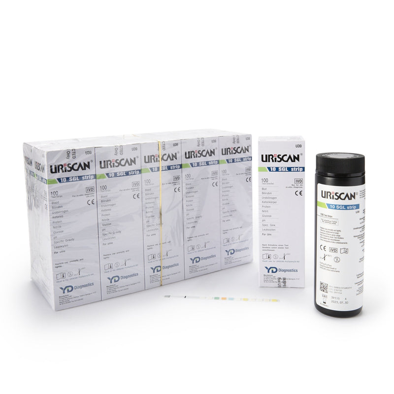 Urinalysis Reagent Uriscan Bilirubin, Blood, Glucose, Ketone, Leukocytes, Nitrite, pH, Protein, Specific Gravity, Urobilinogen For CONSULT Urine Analyzer 773 / SELECT Urine Analyzer 505 / Uriscan Optima Touch-Screen Urine Analyzer 