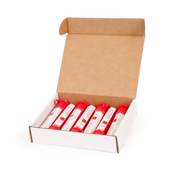 Pharmaceutical Waste Container Sharps Red Base 2-1/4 L X 8-1/4 W X 1-3/4 H Inch Vertical Entry 3 to 6 Syringes (Case of 7)