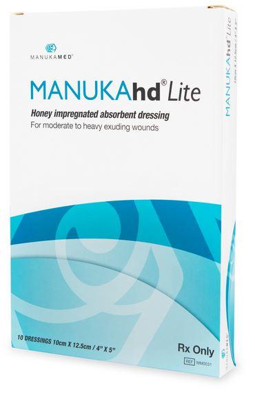 Honey Impregnated Wound Dressing MANUKAhd Lite Rectangle 4 X 5 Inch Sterile
