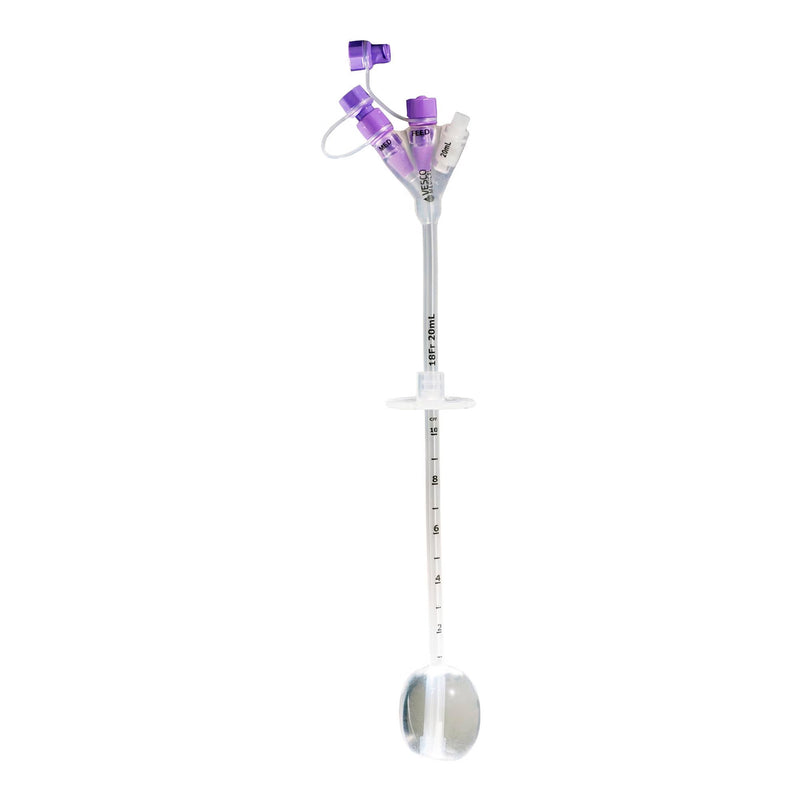 Gastrostomy Feeding Tube Vesco Medical 18 Fr. Silicone (Case of 5)