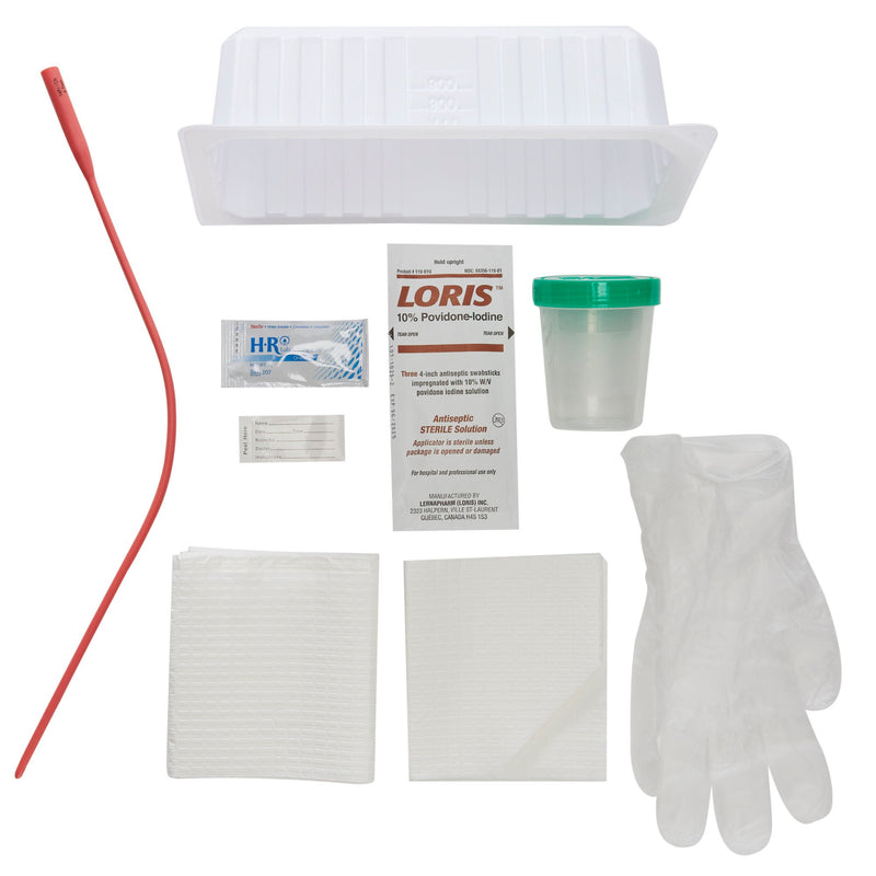 Intermittent Catheter Tray McKesson Urethral 14 Fr. Without Balloon Red Rubber (Case of 20)