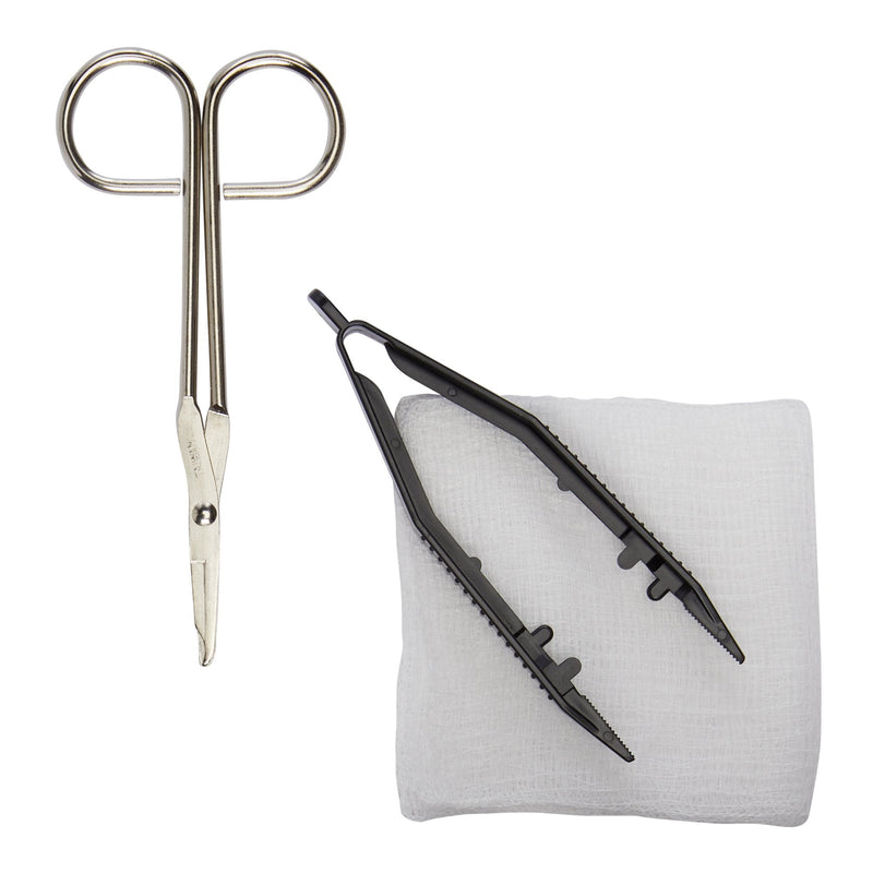 Suture Removal Kit McKesson Scissor Style Handle Straight Jaw Type Sterile Single Use 