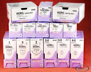 Absorbable Suture with Needle Coated Vicryl Polyglactin 910 CP-1 1/2 Circle Reverse Cutting Needle Size 0 Braided (Box of 36)