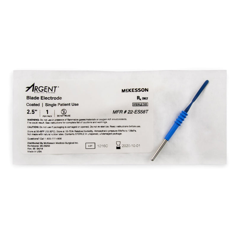 Blade Electrode McKesson Argent Coated Stainless Steel Sterile Straight Blade Tip Disposable (Box of 12)