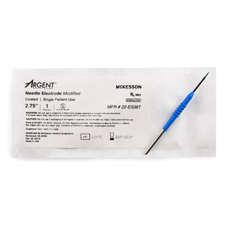 Needle Electrode McKesson Argent Coated Stainless Steel Sterile Modified Needle Tip Disposable (Box of 12)