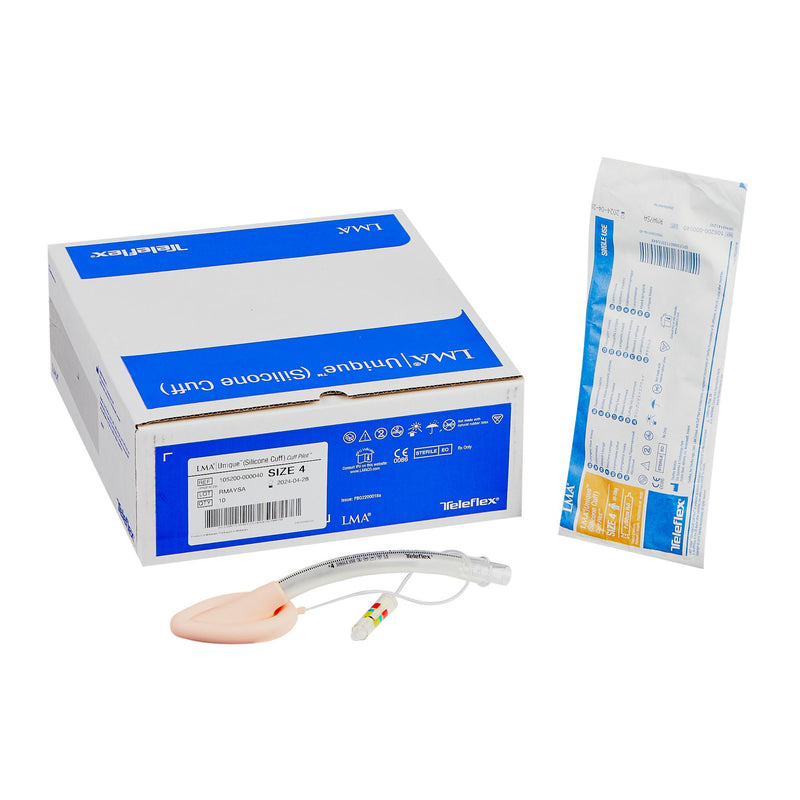 Straight Laryngeal Mask LMA Unique (Silicone Cuff) Size 4 30 mL Cuff Silicone Single Patient Use Sterile (Box of 10)